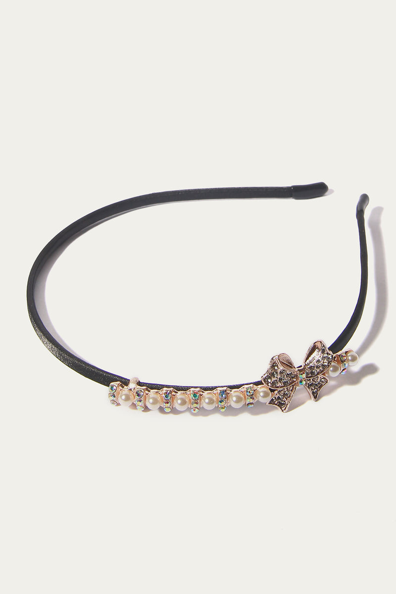 Head Band - Soft Steel + Metal Broach | Black - Best Kids Clothing Brands In Pakistan Online|Minnie Minors