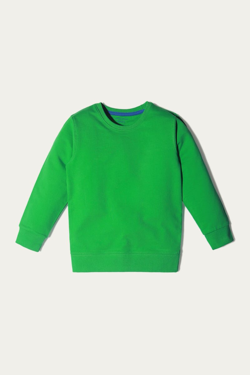 Crew Neck T-Shirt - Soft Terry | Green - Best Kids Clothing Brands In Pakistan Online|Minnie Minors