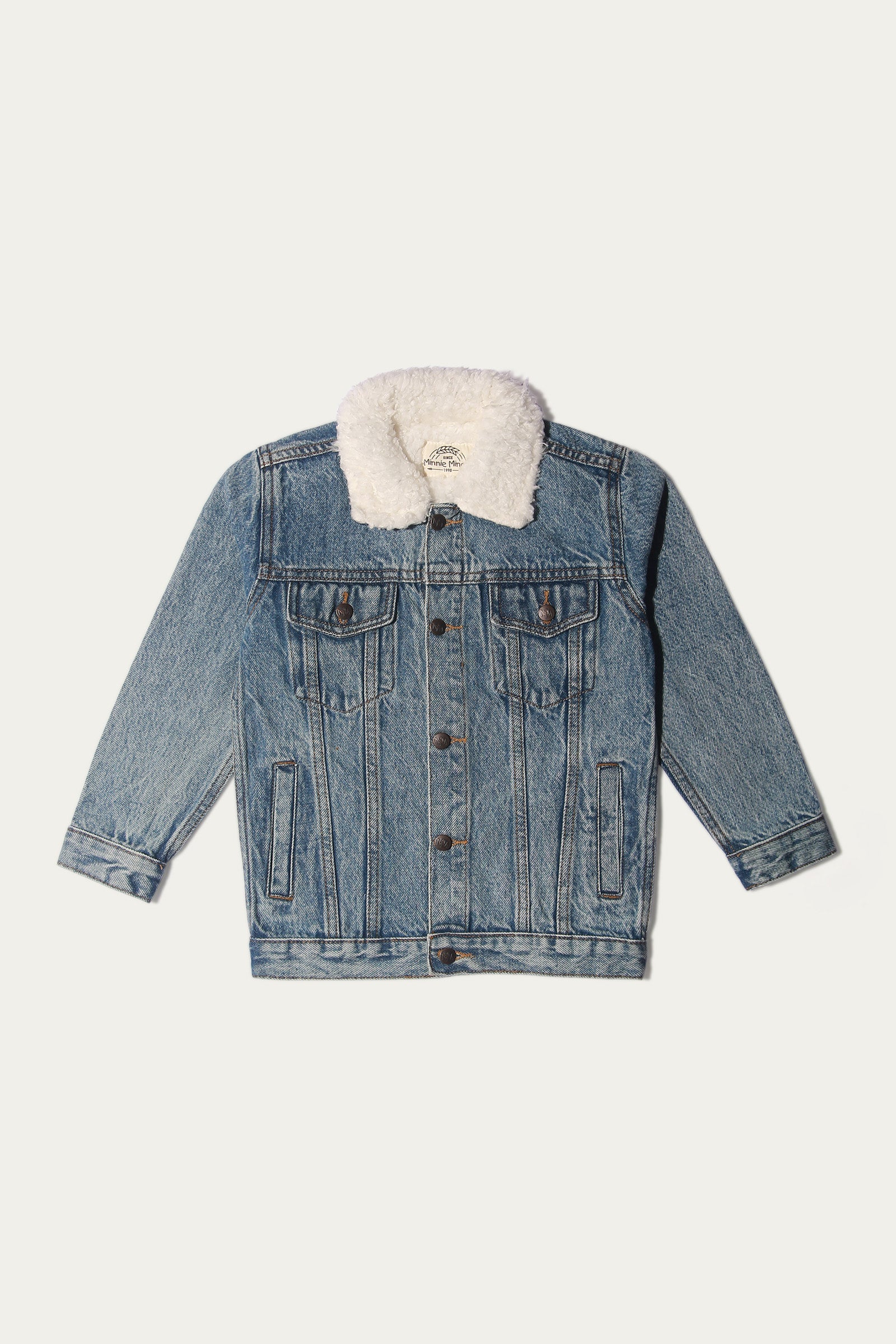 T-SHIRT AND BUTTON THROUGH JACKET WITH SHERPA COLLAR (BJT-041)