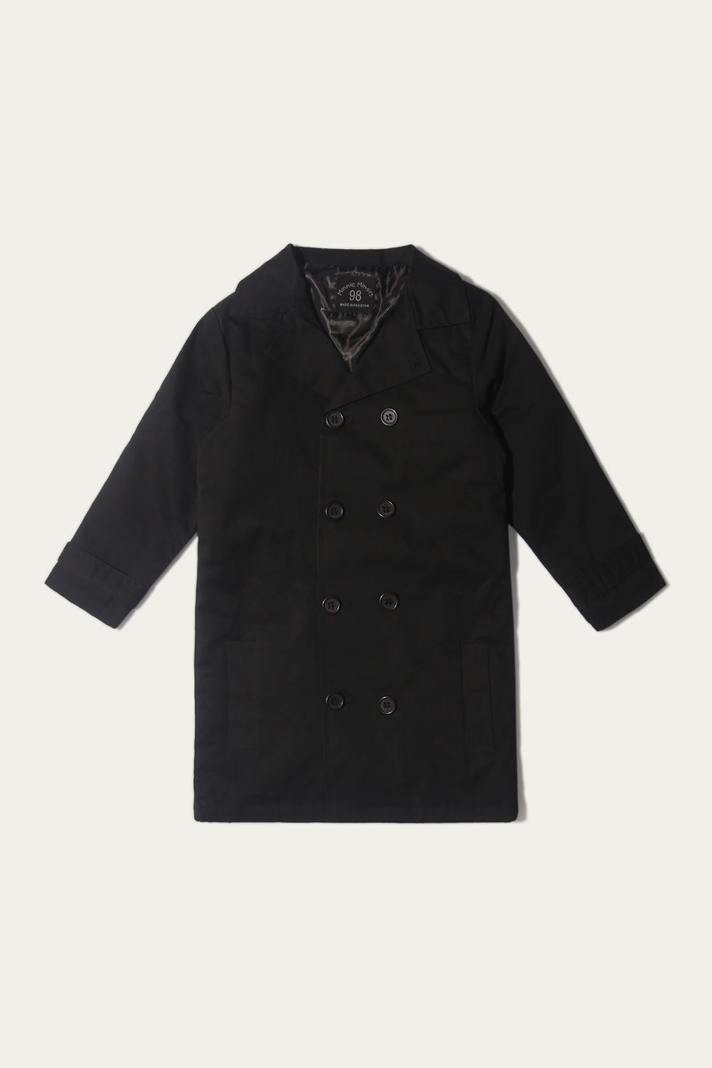 Trench Coat - Soft Twill | Black - Best Kids Clothing Brands In Pakistan Online|Minnie Minors