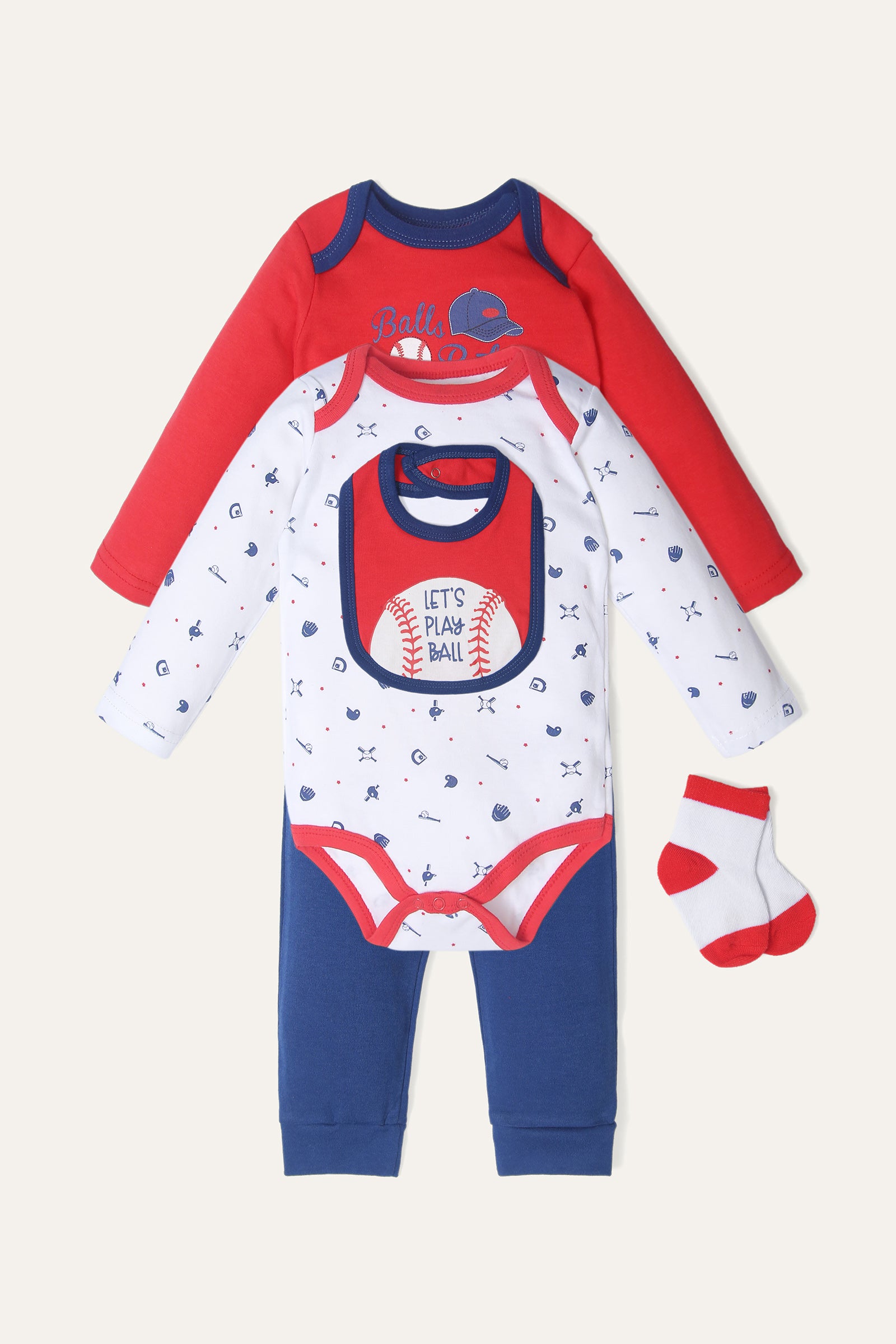 2bodysuits, Pajamas, bib and pair of socks (pack of 5) (CBVP-028R)