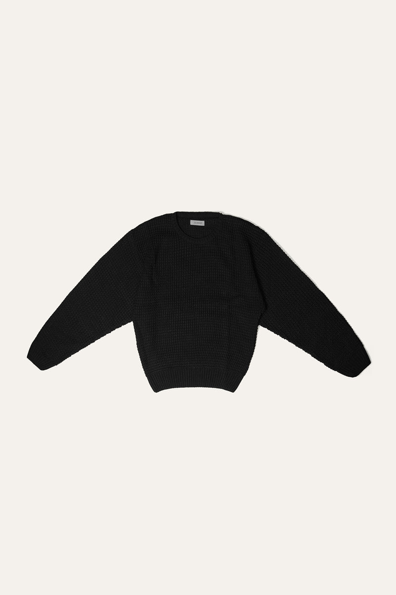 Crew Neck Sweater - Soft Acrylic | Black - Best Kids Clothing Brands In Pakistan Online|Minnie Minors