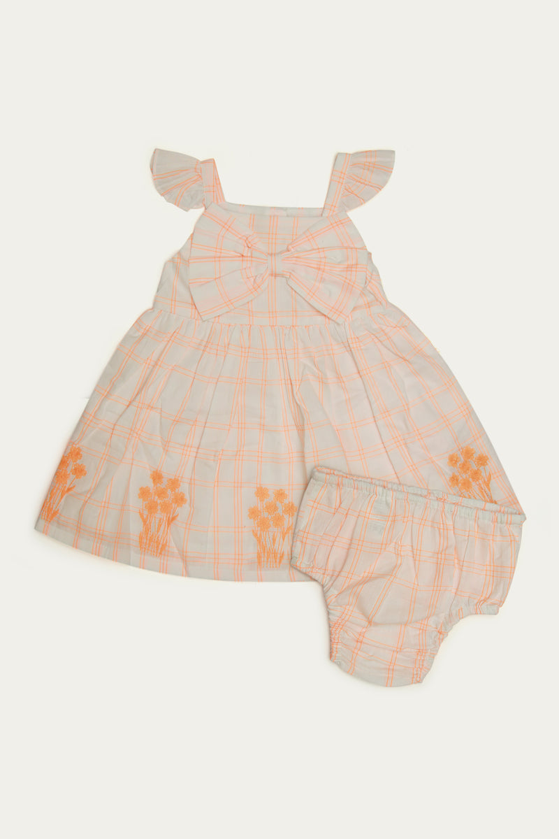 Embroidered Frock with Diaper Cover (IF-388)