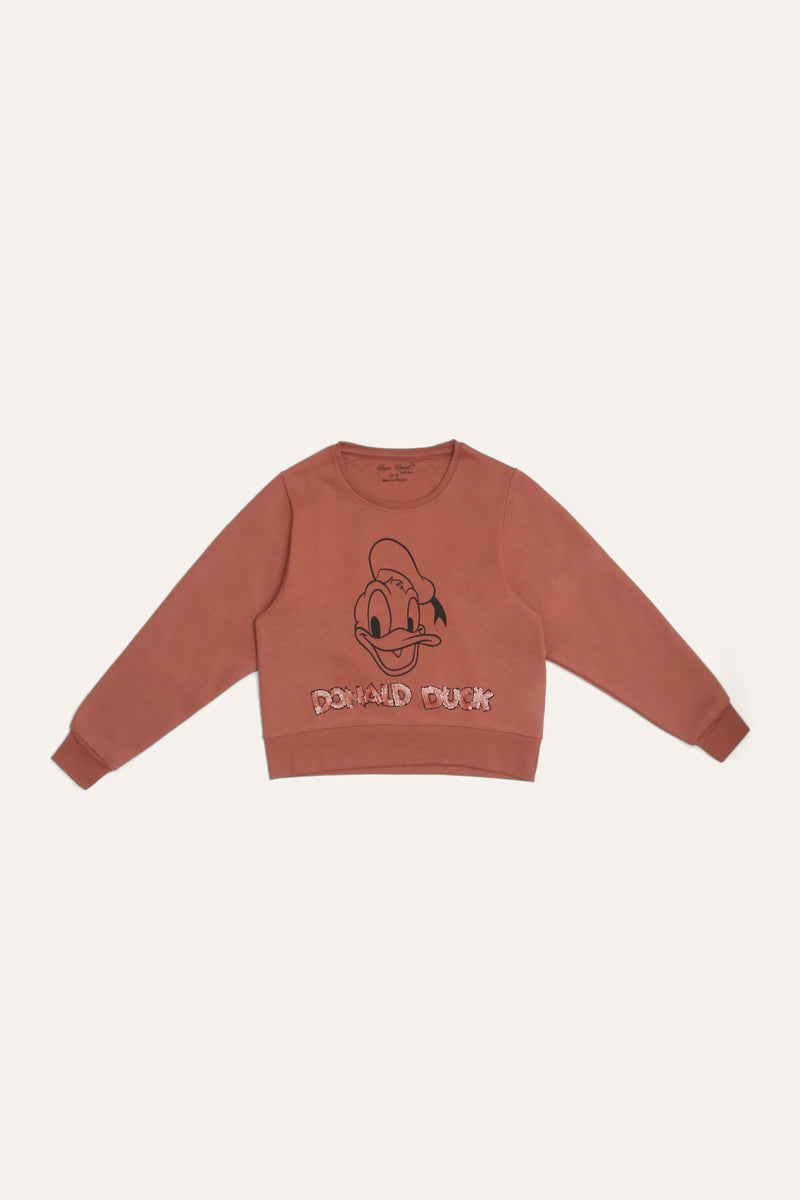 Cropped Graphic Crew Neck T-Shirt - Soft Lsf Fleece | Almond - Best Kids Clothing Brands In Pakistan Online|Minnie Minors
