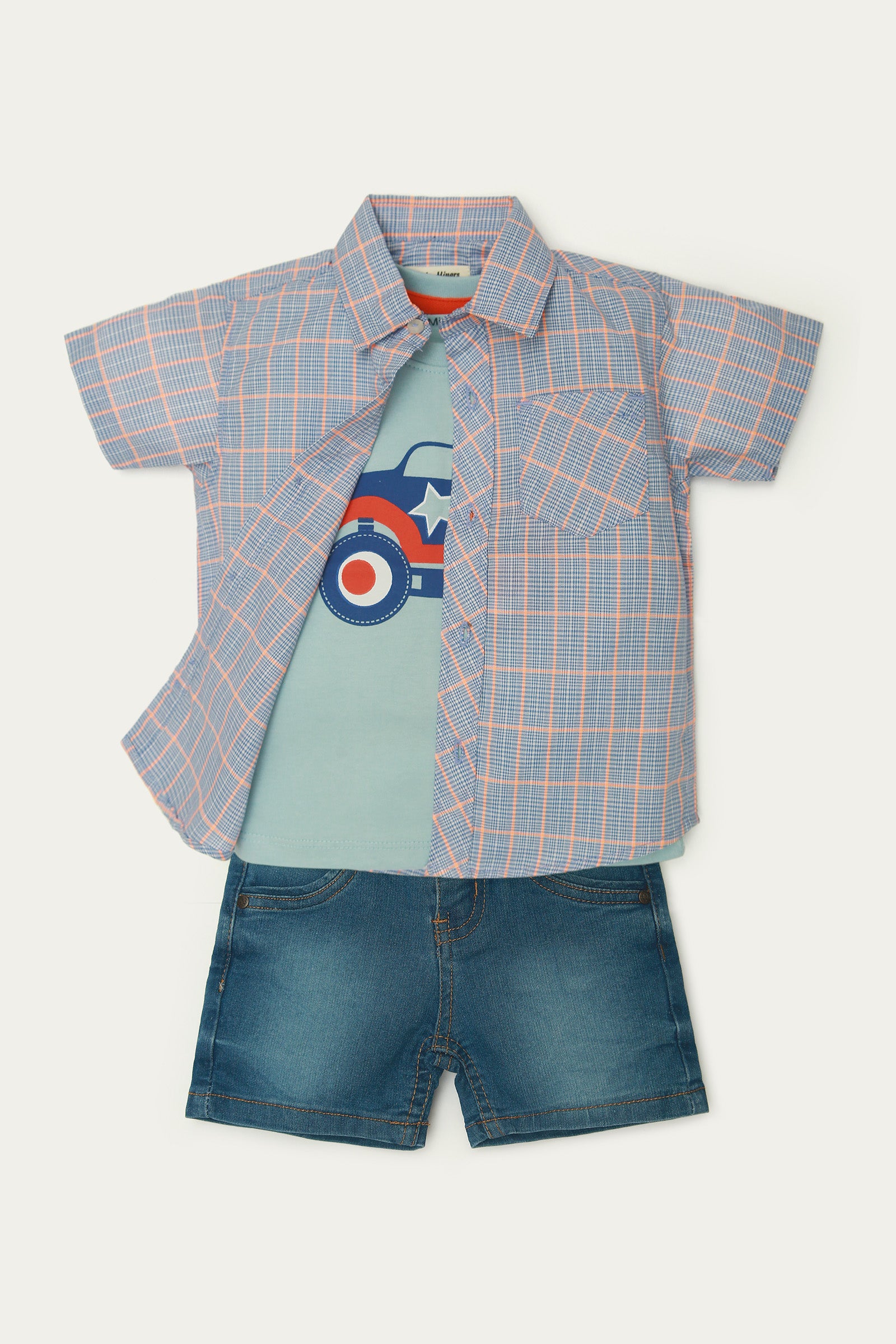 Graphic T-Shirt with Shorts and Shirt (IDTSS-032)