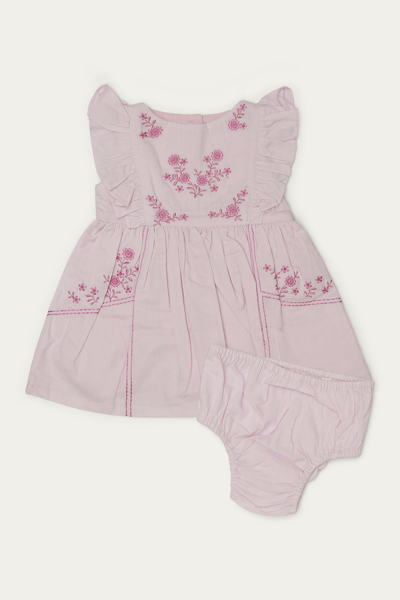 Embroidered Frock with Diaper Cover (IF-387)