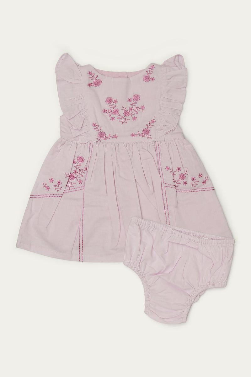 Embroidered Frock with Diaper Cover (IF-387)