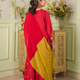 Embellished Kameez & Sharara, Pouch With Dupatta (GPW-1166)