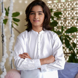 Boys White Suit Kurta Trousers (MSKZS-06)