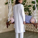 Boys White Suit Kurta Trousers (MSKZS-06)