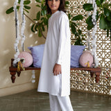 Boys White Suit Kurta Trousers (MSKZS-06)