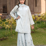 Embellished Kameez & Gharara With Dupatta (GPW-1143)