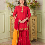 Embellished Kameez & Sharara, Pouch With Dupatta (GPW-1166)