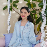 Embroidered Gown With Undershirt & Bootcut Trousers (GSK-584)