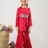 Printed Gharara With Shirt and Embellished Waistcoat (DGFS-37)
