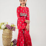 Printed Gharara With Shirt and Embellished Waistcoat (DGFS-37)
