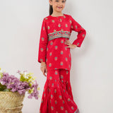 Printed Gharara With Shirt and Embellished Waistcoat (DGFS-37)