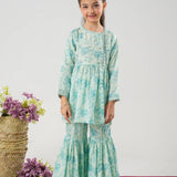 Printed Gharara With Emb Shirt (DGFS-35)