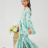 Printed Gharara With Emb Shirt (DGFS-35)