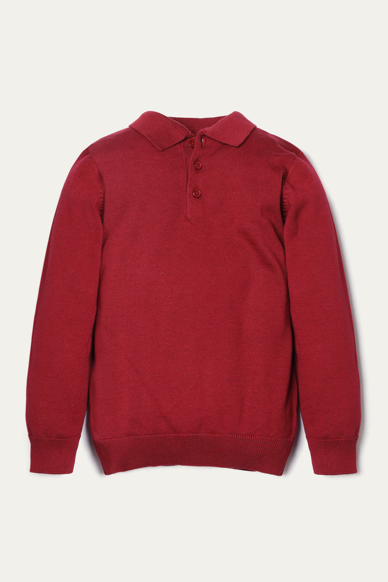 Long Sleeve Sweater - Soft Knitwear | Maroon - Best Kids Clothing Brands In Pakistan Online|Minnie Minors