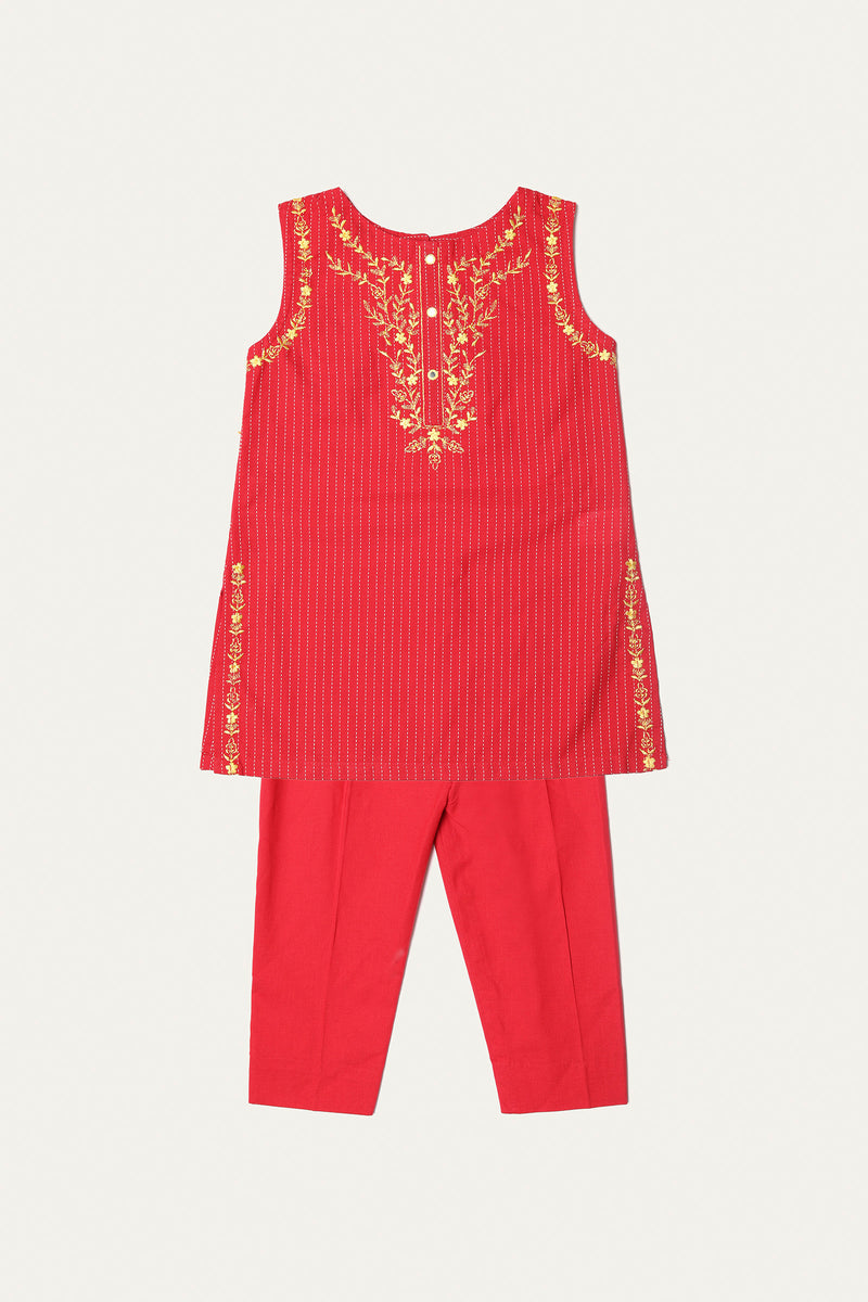 Embroidered Kameez with Trousers (ISK-210)