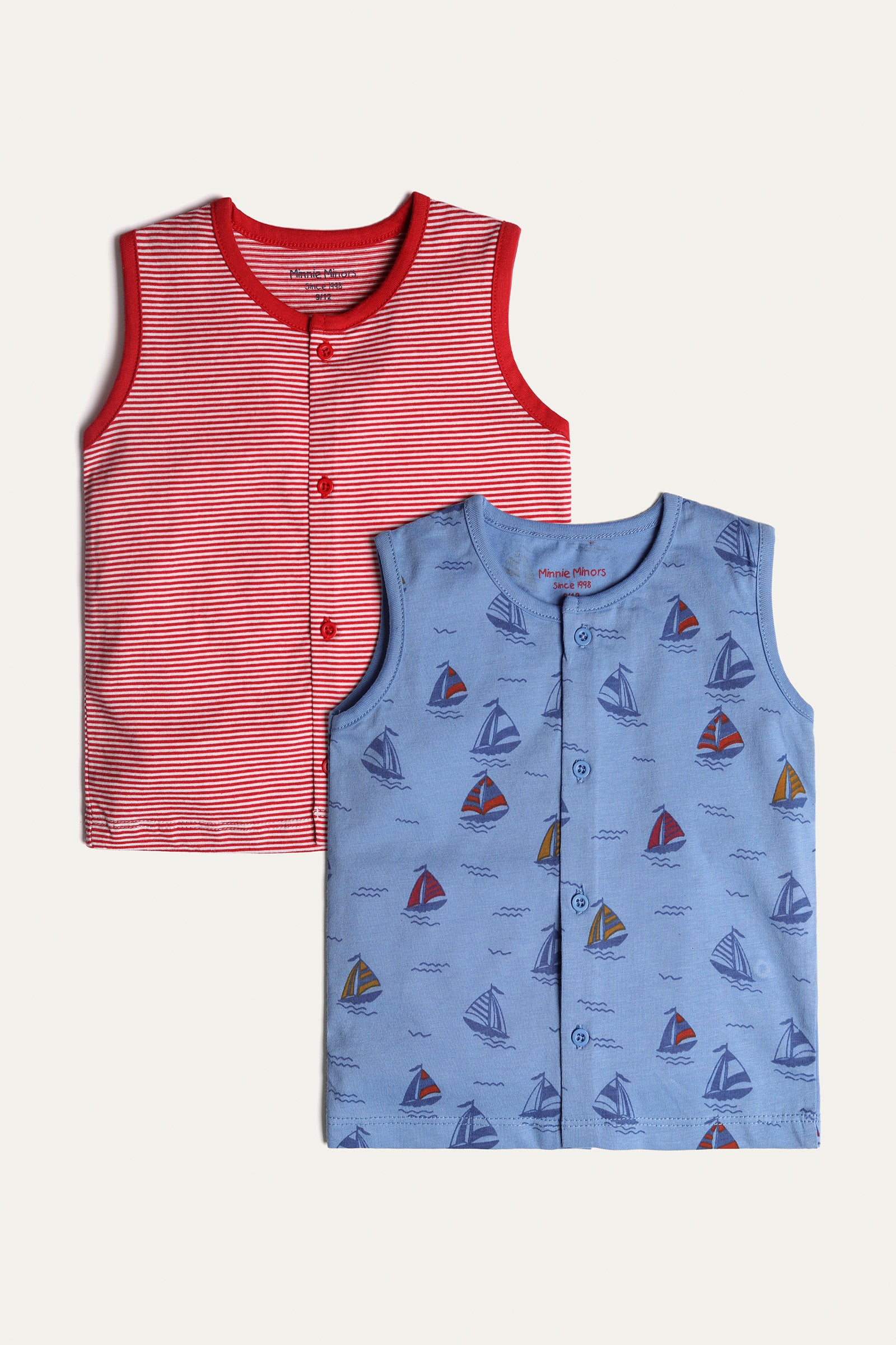 Graphic Front Open Vests (Pack Of 2) (IVB-09)