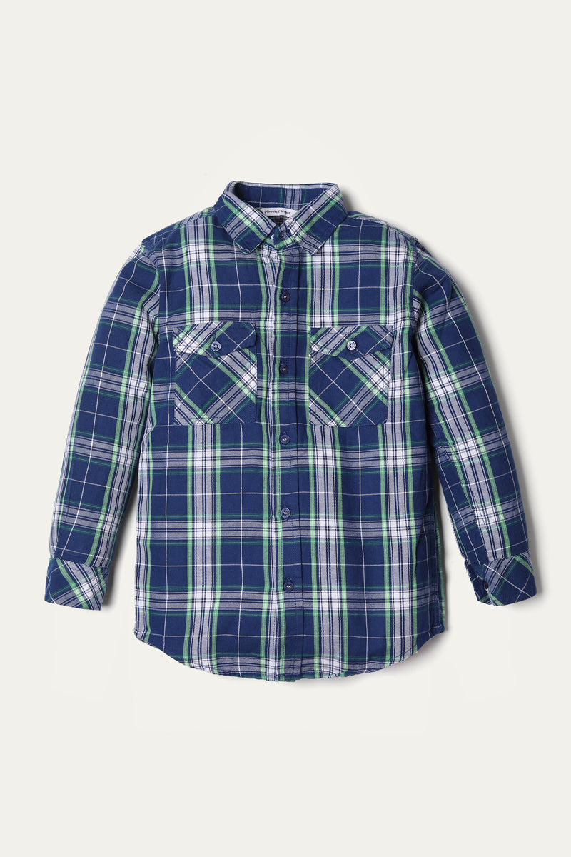 CHECKERED SHIRT WITH FLAP POCKETS (WBS-961)