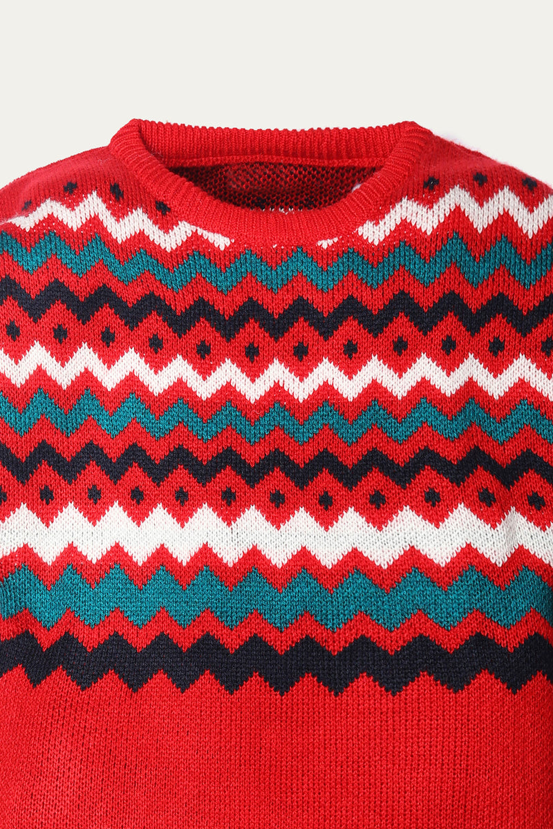 MOCK NECK JACQUARD KNIT SWEATER (SSGSTR-88R)