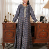 Embroidered Kali Dar Shirt With Straight Pants (DGFS-25)