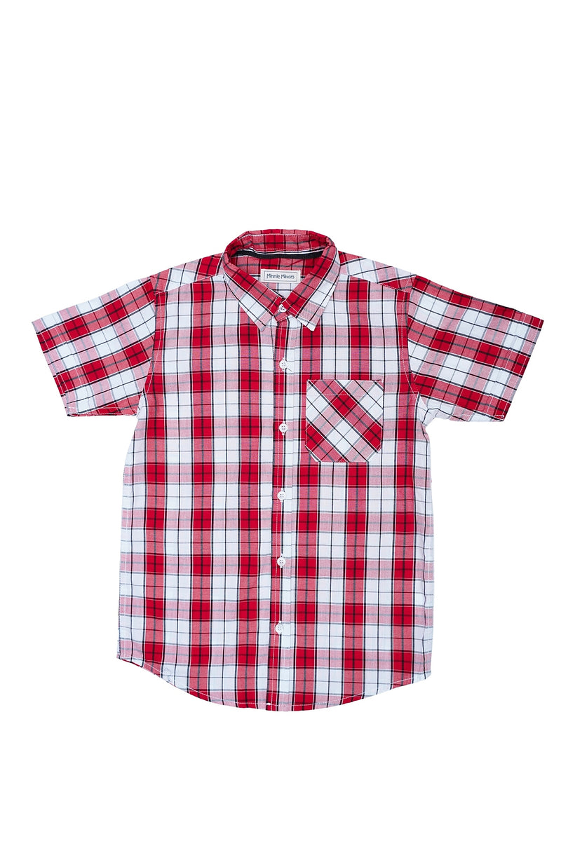 Short Sleeve Checkered Shirt With Graphic T-Shirt And Shorts (SST-139)