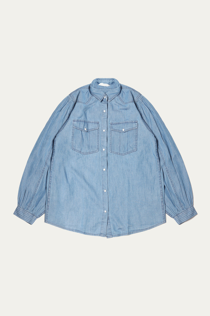 BUTTON DOWN SHIRT WITH PUFF SLEEVE (MSGTU-01)