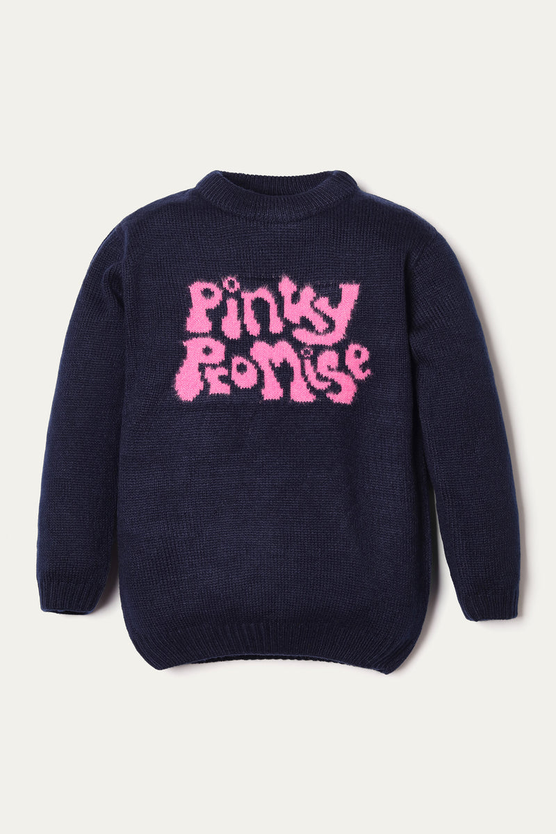 Full Sleeve Sweater - Soft Acrylic | Navy Blue - Best Kids Clothing Brands In Pakistan Online|Minnie Minors
