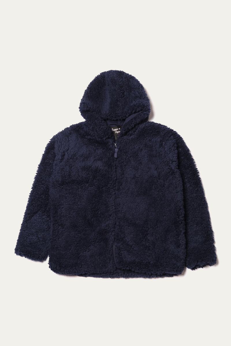 Baggy Upper With Patch Pocket And Contrast Piping - Soft Sherpa Fleece | Navy - Best Kids Clothing Brands In Pakistan Online|Minnie Minors