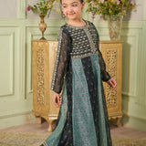 Embroidered Frock With Slip And Trousers (DGFS-58)