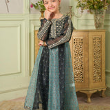 Embroidered Frock With Slip And Trousers (DGFS-58)
