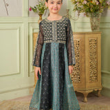 Embroidered Frock With Slip And Trousers (DGFS-58)