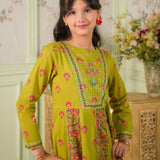 Print +Emb Frock With Trousers (DGFS2-06)