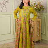 Print +Emb Frock With Trousers (DGFS2-06)