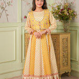 Embroidered Paneled Shirt With Koti And Straight Pants (DGFS2-04)