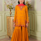 Embellished Kameez Gharara With Dupatta (GPW-1165)