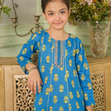 Print +Emb Frock With Trousers (DGFS2-03)