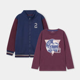 T-Shirt And Mock Neck Zip Through Upper (BJT-058)