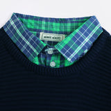 Crew Neck Sweater With Collar (BMMS-063)