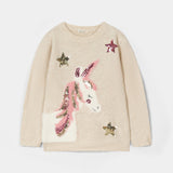 Girls Unicorn Sequenced Sweater (C-GMMS-050)