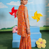 Embroidered Kameez With Separate Sleeves And Gharara (DGFS-50)