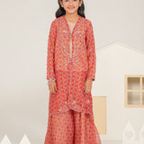 Embroidered Gown, Inner Shirt With Sharara (DGFS-57A)