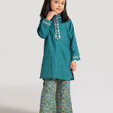 Printed Trousers With Embroidered Shirt (DGKS-181)