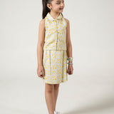 Printed Blouse With Skirt (DGWS-16)