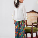 Embroidered Top With Printed Skirt (DGWS-28)