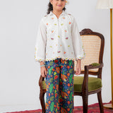 Embroidered Top With Printed Skirt (DGWS-28)